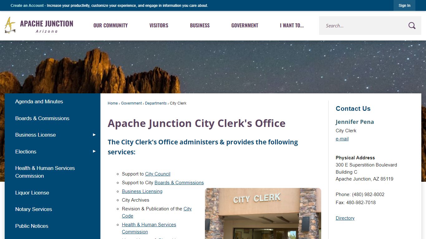 Apache Junction City Clerk's Office