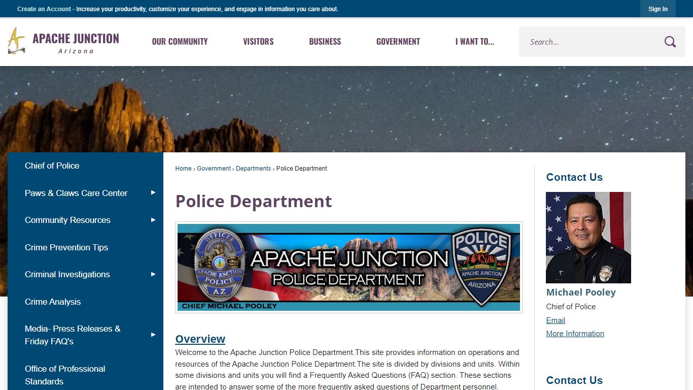 Police Department | Apache Junction, AZ - Official Website